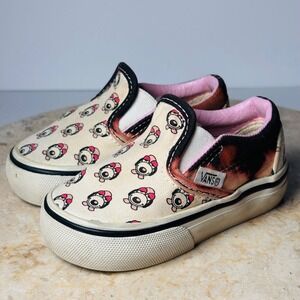 Vans Puppy Dog‎ Pink Baby Toddler Size 4 Slip On Sneakers Shoes